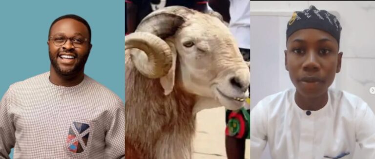 Femi Adebayo Melts Hearts with Sallah Giveaway – 12-Year-Old Wins Ram in Quran Recitation Contest!