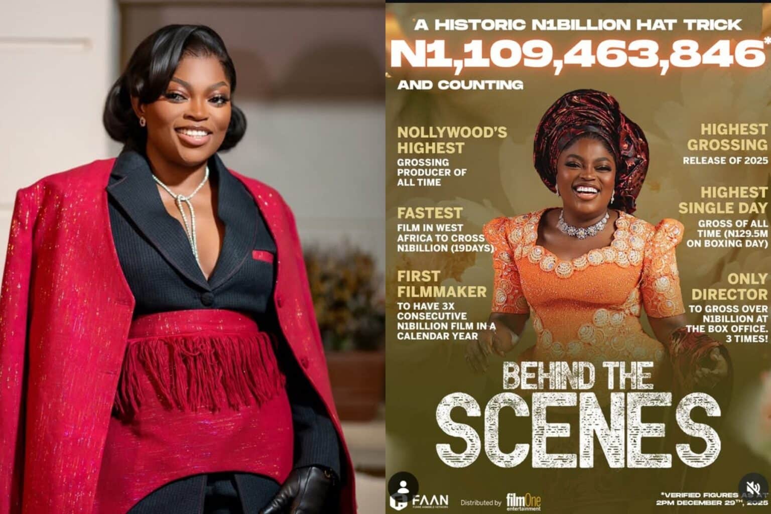 Funke Akindele opens up about her core values as Behind The Scenes smashes the ₦1 billion milestone