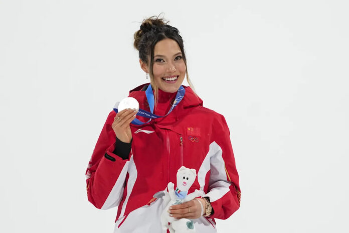 China's Eileen Gu laughs off 'two golds misplaced' question as 'ridiculous perspective to rob'