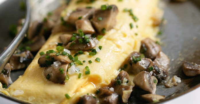 Rolled Mushroom Omelet