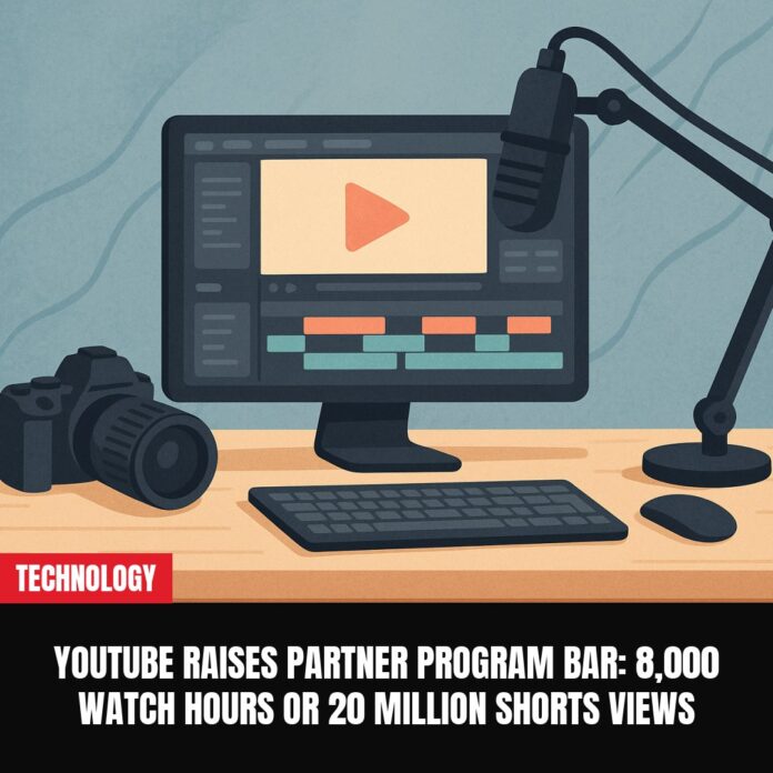 YouTube Raises Partner Program Bar: 8,000 Watch Hours or 20 Million Shorts Views